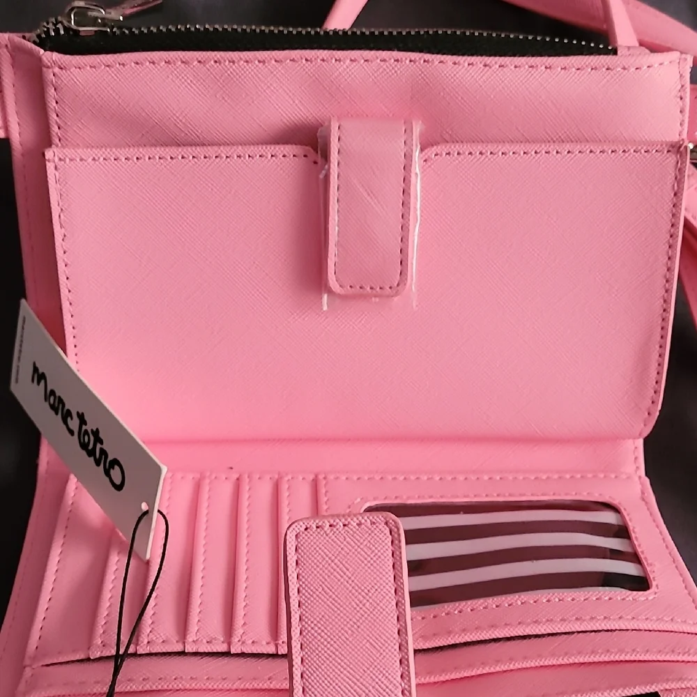 NWT Marc Tetro Pink Crossbody/ Wristlet Wallet Bag - Picture 8 of 16